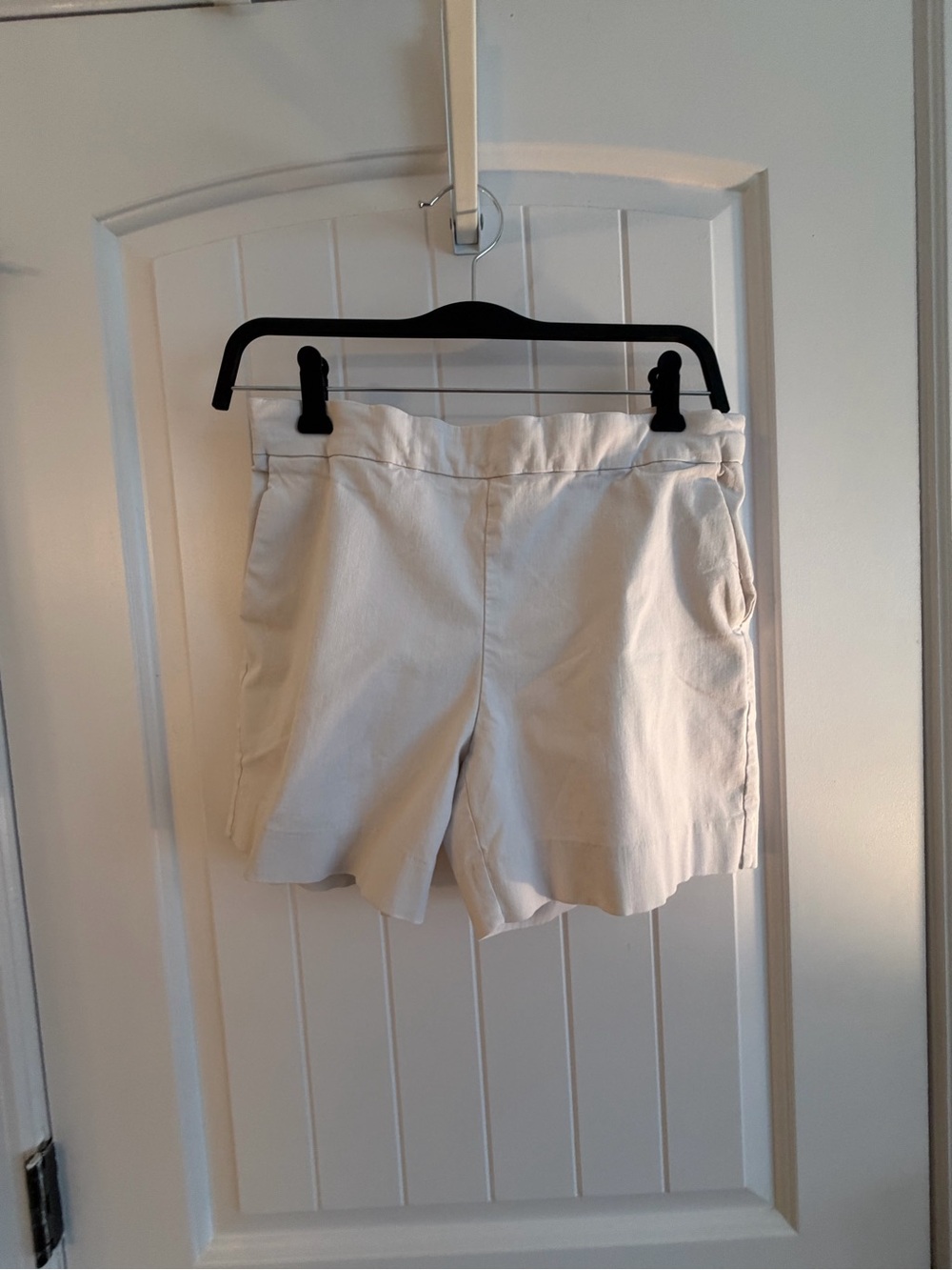 White House Black Market Cream Tailored Bermuda Shorts